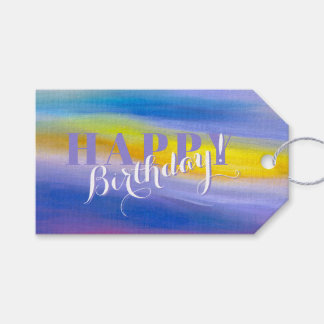 Violet and Golden Ray Modern Abstract Gift Tags