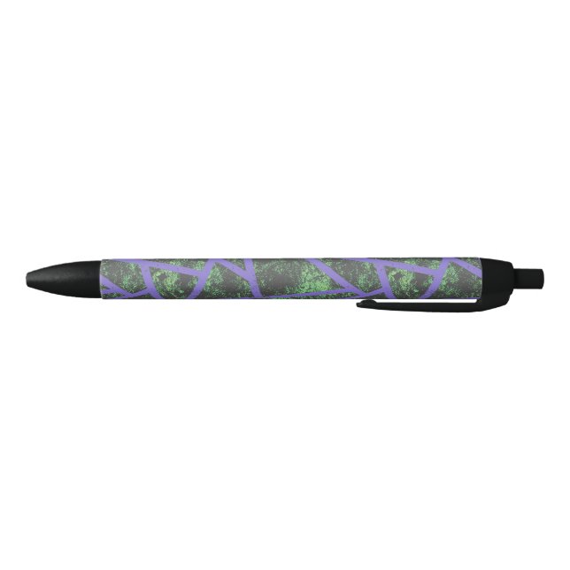 Violet and green mosaic pattern black ink pen (Bottom)