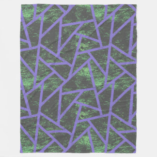 Violet and green mosaic pattern fleece blanket