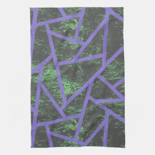 Violet and green mosaic pattern kitchen towel