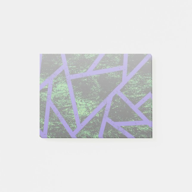 Violet and green mosaic pattern post-it notes (Front)