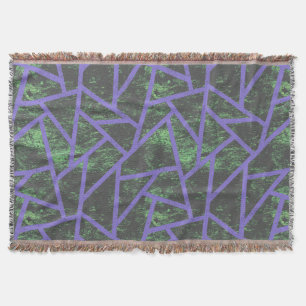 Violet and green mosaic pattern throw blanket