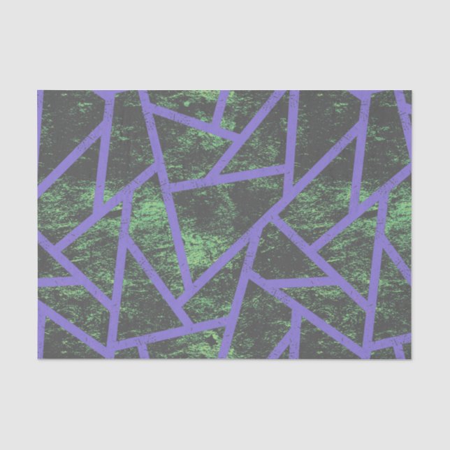 Violet and green mosaic pattern tissue paper (Front)