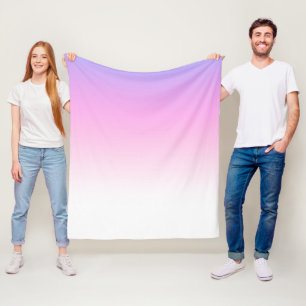 Violet and pink ombre design fleece blanket