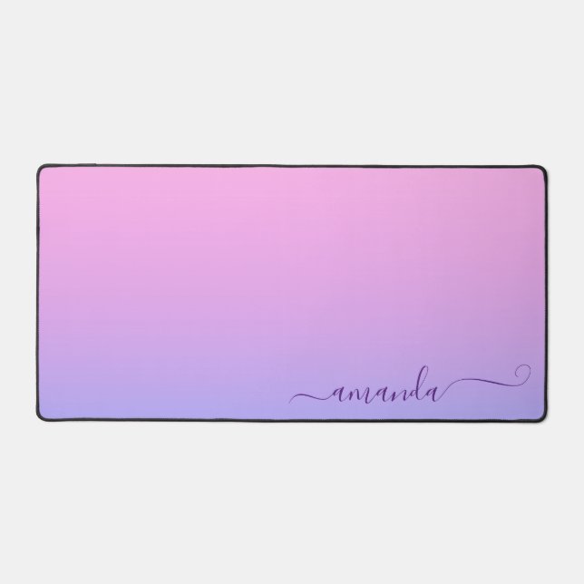 Violet and pink ombreSuitcases Desk Mat (Front)