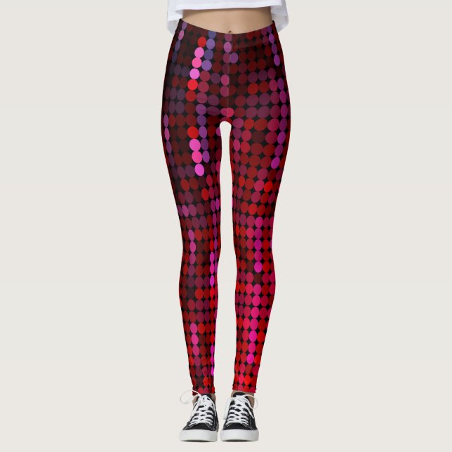 Violet and pink Sequin-Like Leggings (Front)