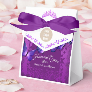Violet and Purple Butterflies Favour Gift Favor Box