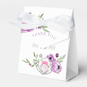 Violet and Sage Floral Baby Shower Thank You Favor Box