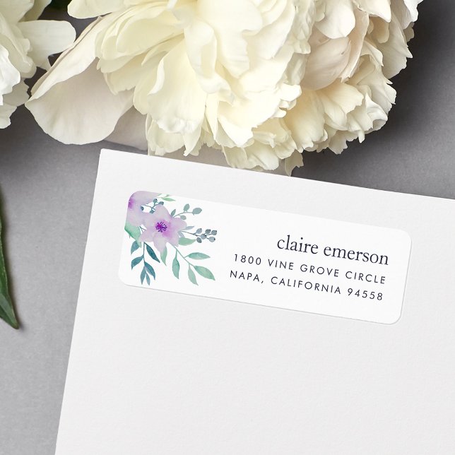Violet and Sage Floral Return Address (Creator Uploaded)