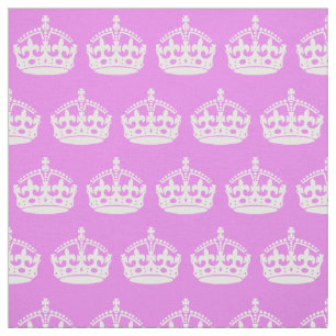 Violet and White Crown Fabric