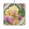 Violet and Yellow Iris Design in Clear Globe