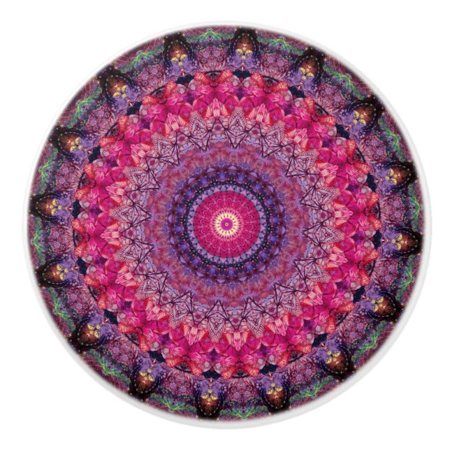 Violet Antique Floral Bohemian Pattern   Ceramic Knob (Front)