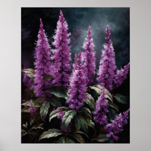 Violet Astilbe Fleurs Art Imprimer Poster