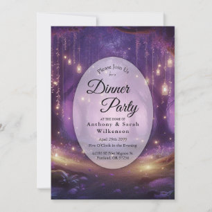 Violet at Midnight Enchanted Forest Dinner Party Invitation