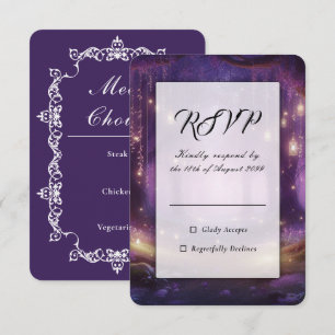 Violet at Midnight Enchanted Forest Wedding RSVP Card