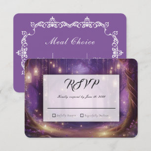  Violet at Midnight Enchanted Forest Wedding RSVP Card