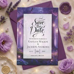 Violet at Midnight Enchanted Forest Wedding Save The Date