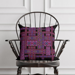 Violet Aurora Stained Glass Throw Pillow