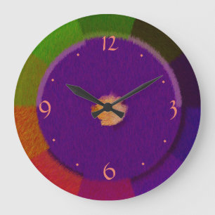 Violet avec bordure multicolore > Horloge murale