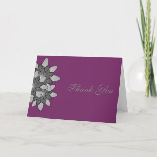 Violet avec Gris Floral Lotus Merci