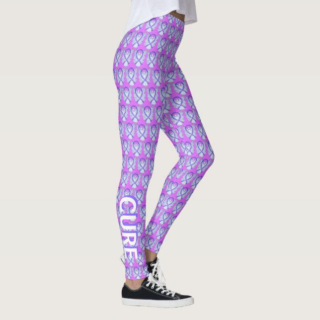 Violet Awareness Ribbon Hope & Cure Angel Leggings (Right)