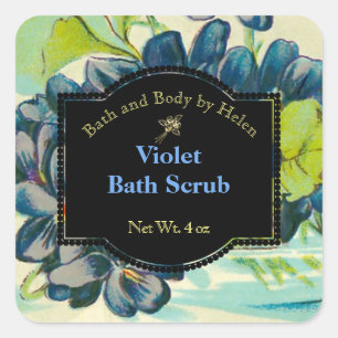 Violet Bath and Body Care Label - square
