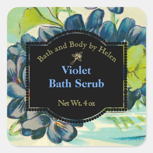 Violet Bath and Body Care Label - square (Front)