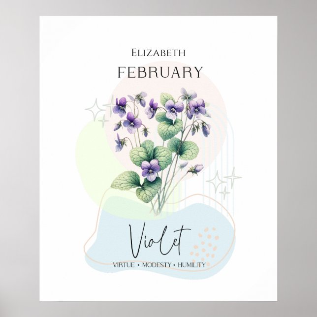 Violet Birth Flower for February Poster (Front)