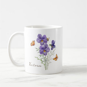 Violet Birth Month Flower Coffee Mug