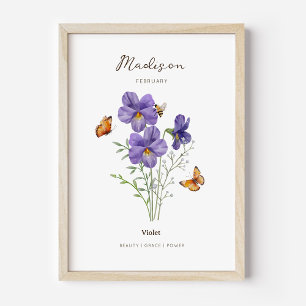 Violet Birth Month Flower Poster