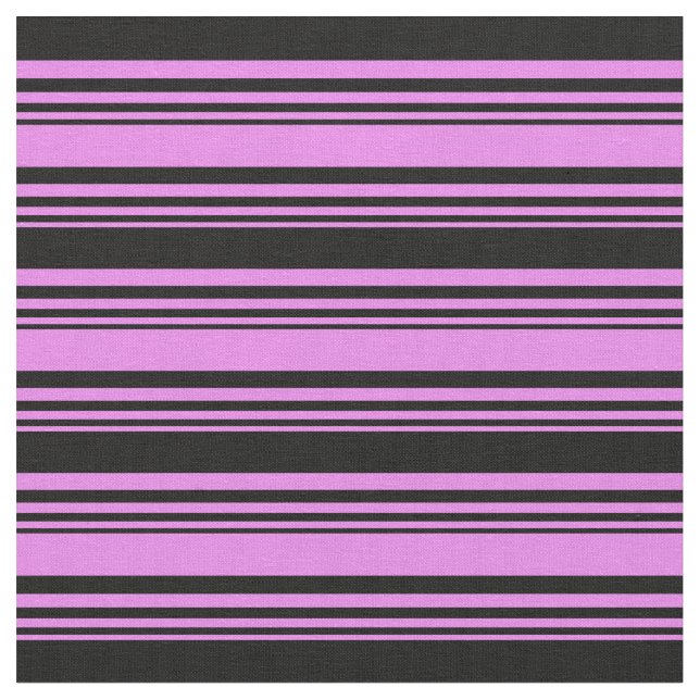 Violet & Black Stripes/Lines Pattern Fabric (Close Up)