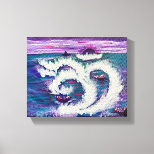 Violet Bloom - Om Canvas Painting Print