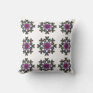 Violet Bloom Orbit Throw Pillow