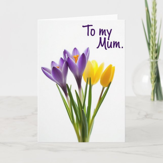 Violet Blooms Mum Card (Front)