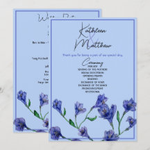 Violet Blue Floral Watercolor Wedding
