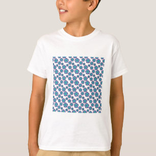 Violet Blue Flowers Pattern T-Shirt