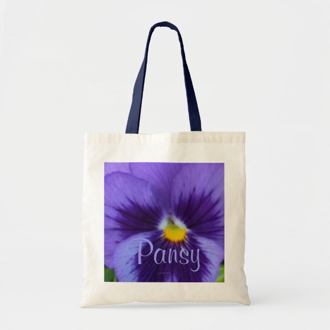 Violet Blue Pansy Tote Bag (Front)