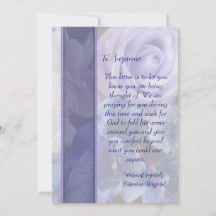 Violet Blue Rose Sympathy Card