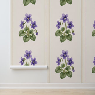 Violet Botanical, February Birth Flower Wallpaper