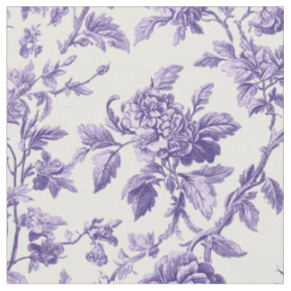 Violet Botanical Floral Toile Fabric