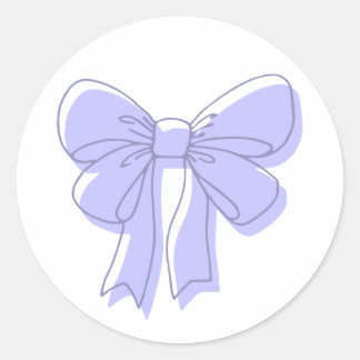 Violet bow classic round sticker