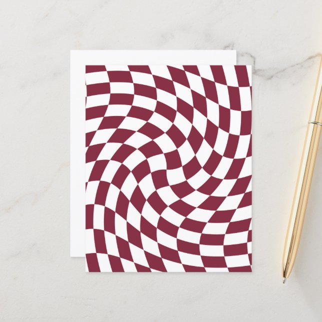 Violet Burgundy Wedding Collection Check Chequered (Front/Back In Situ)