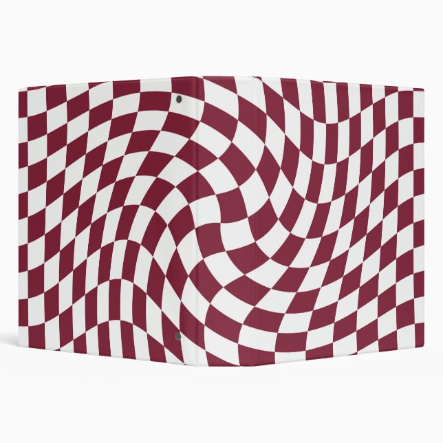 Violet Burgundy Wedding Collection Check Chequered Binder (Background)