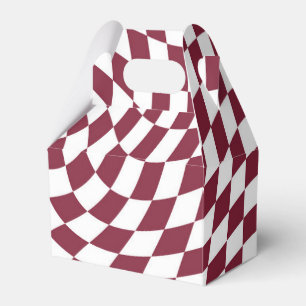 Violet Burgundy Wedding Collection Check Chequered Favor Box