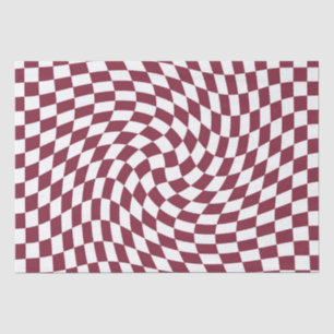 Violet Burgundy Wedding Collection Check Chequered Tissue Paper