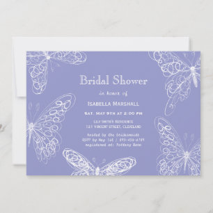 Violet Butterfly Bridal Shower Invitation
