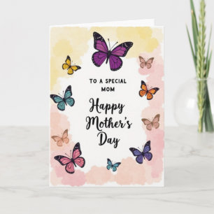 Violet Butterfly Mothers Day Card