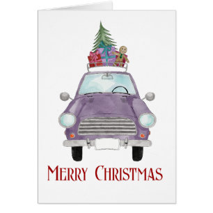 Violet Car with Christmas Gifts