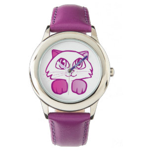 Violet cat no numbers watch