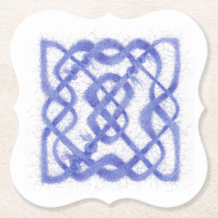 Violet Celtic Knot Bracket Shape Paper Coasters